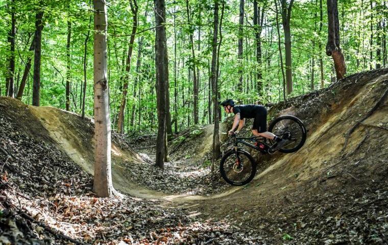 mountain biker riding on trail